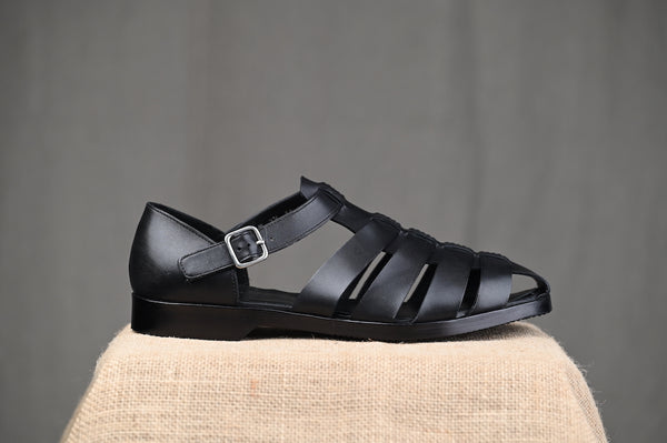OS - TONKIN Gurkha Sandals (Black Calf)